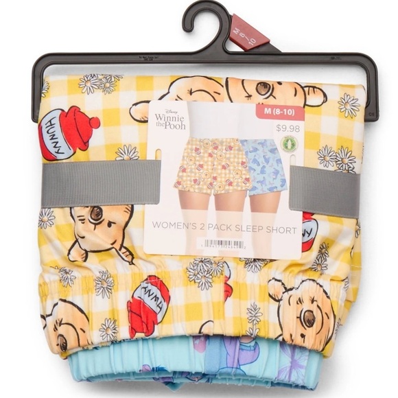 Winnie The Pooh Women's Sleep Shorts, 2-Pack - Picture 2 of 6